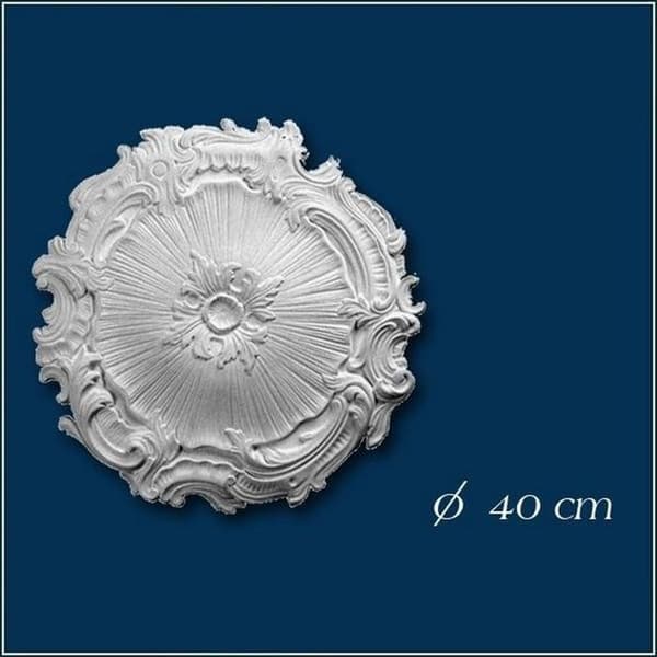 PROVISTON Stuckros "Nr. 7" Polystyren Diameter 400 mm Vit Takrosett Väggdekoration