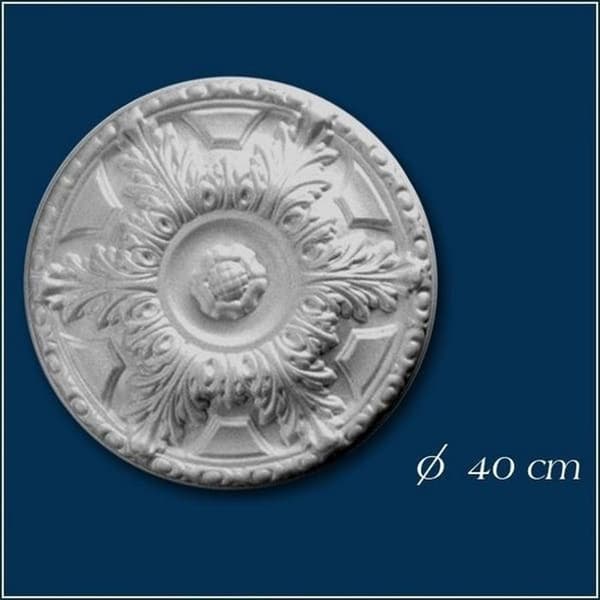 PROVISTON Stuckros "Nr. 2" Polystyren Diameter 400 mm Vit Takrosett Väggdekoration