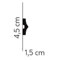 Miniatyrbild 2 av 5: PROVISTON Cimaise "NE026" 15 x 45 x 2000 mm Vit