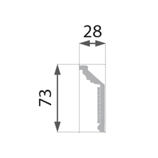 Taklist - Marbet B-21 - 28 x 73 mm - polystyren