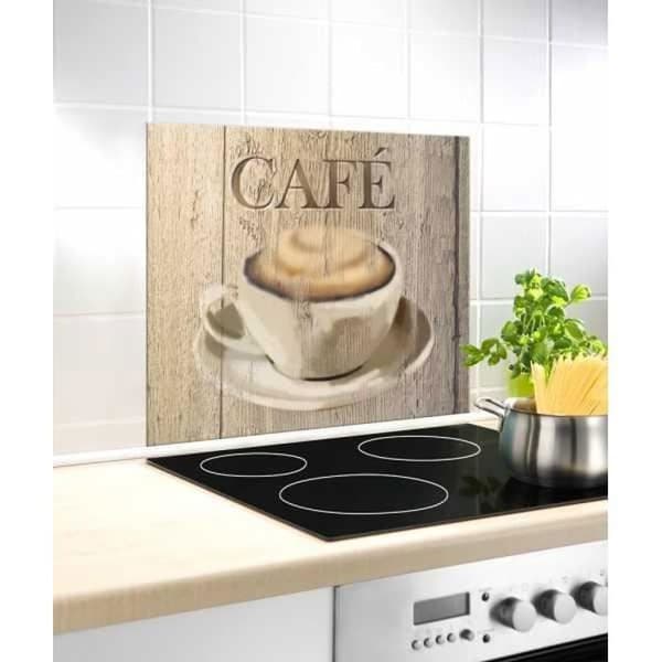 WENKO Spisfläkt botten, köksstänk i glas "Coffee", härdat glas, 60x50 cm, flerfärgad