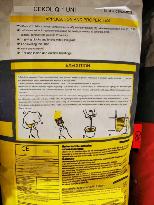 Universal fliseklæber Q1 uni 5 kg