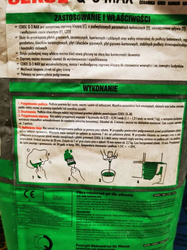 Fibergel fliseklæber Q3 maks. 5 kg