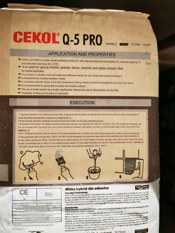 Q5 pro hybrid fliseklæber hvid 5 kg