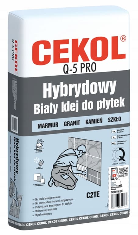 Q5 pro hybrid fliseklæber hvid 5 kg