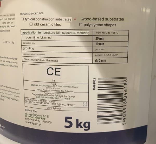 Färdigt lim för keramiska plattor 5 kg