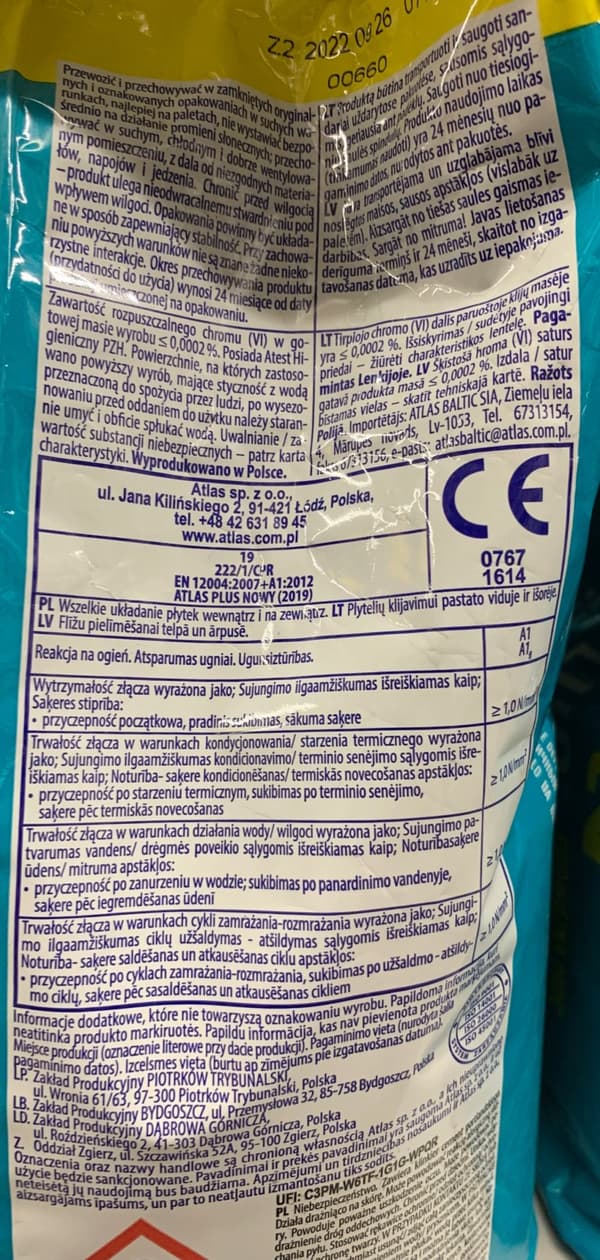 Atlas Højelastisk fliseklæber C2TE S1 5 kg