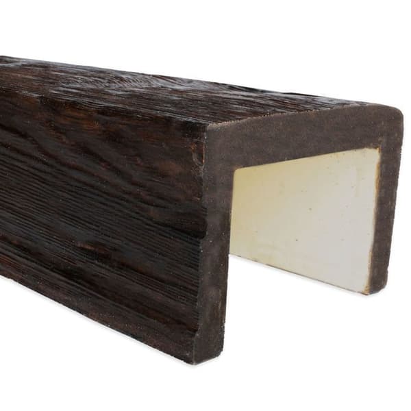 PROVISTON Balkar i PU 190 x 130 x 2000 mm Polyuretan Mörk ek Träutseende Balkar för tak Realistisk träimitering