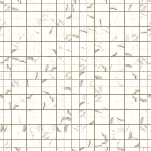 KERAMISK MOSAIK FIRKANTET MARMOR