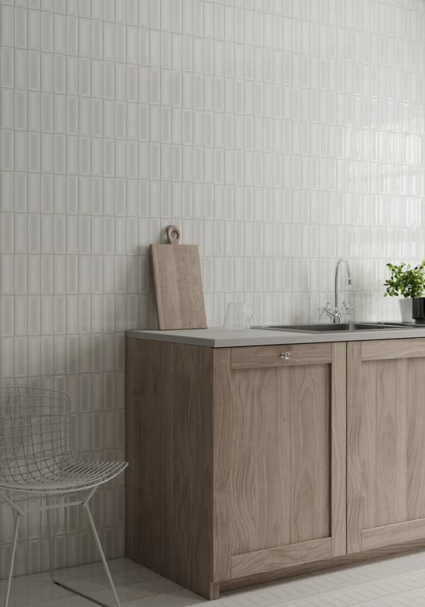 Keramiske fliser Prisma hvid blank 15x30 cm klasse I