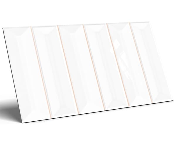 Keramiske fliser Prisma hvid blank 15x30 cm klasse I