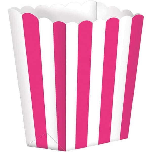 Amscan Randig popcornhållare (förpackning med 5 st) Pink/White M