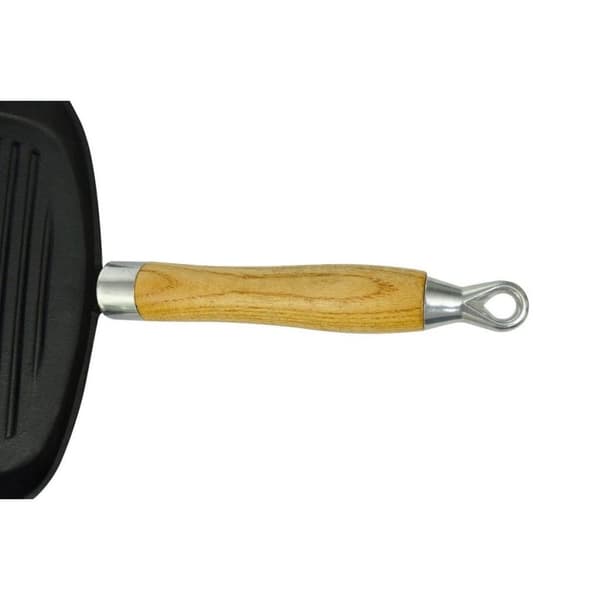 vidaXL grillpande i støbejern med træhåndtag 20x20 cm