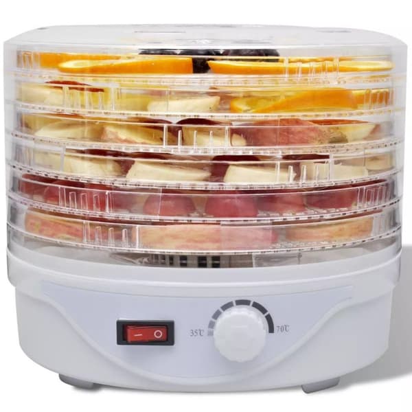 vidaXL fødevaredehydrator med 6 stabelbare bakker (rund)