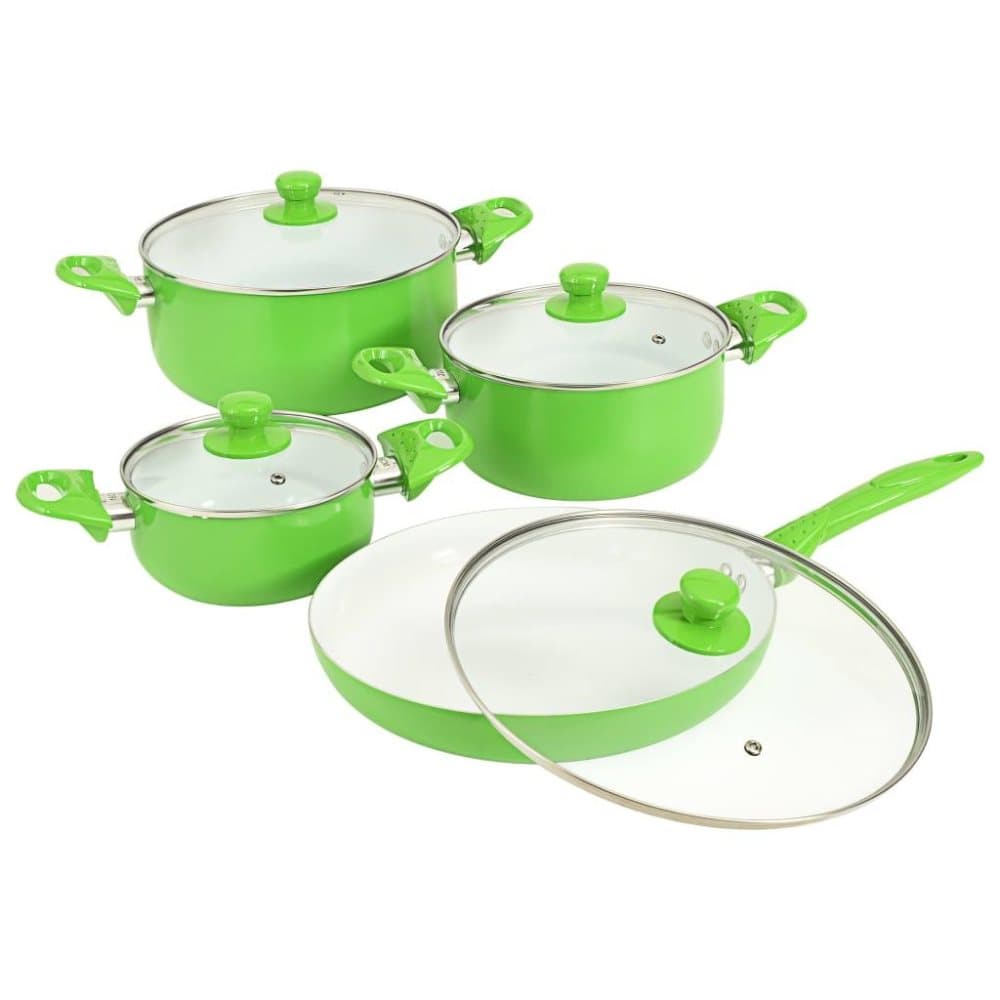 vidaXL Köksset 8 delar grön aluminium
