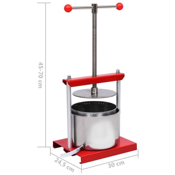 vidaXL Frukt- og vinpresse rustfritt stål 6 L