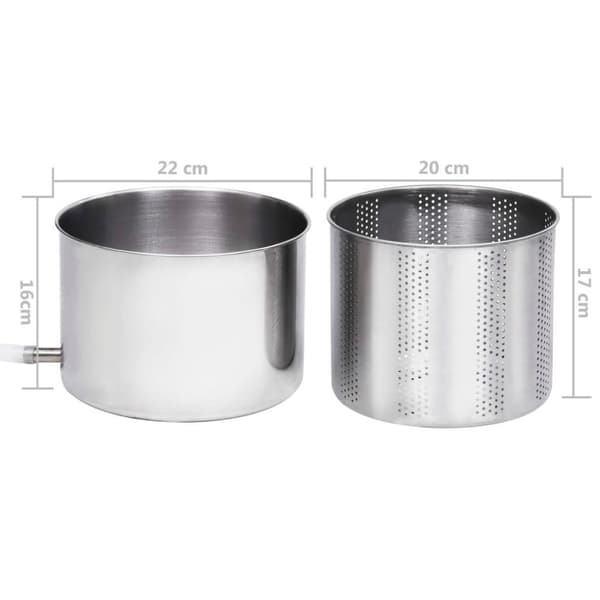 vidaXL Frukt- og vinpresse rustfritt stål 6 L