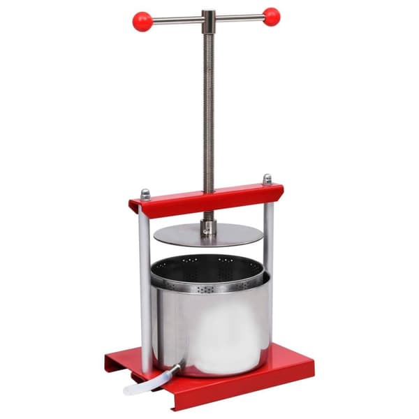 vidaXL Frukt- og vinpresse rustfritt stål 6 L