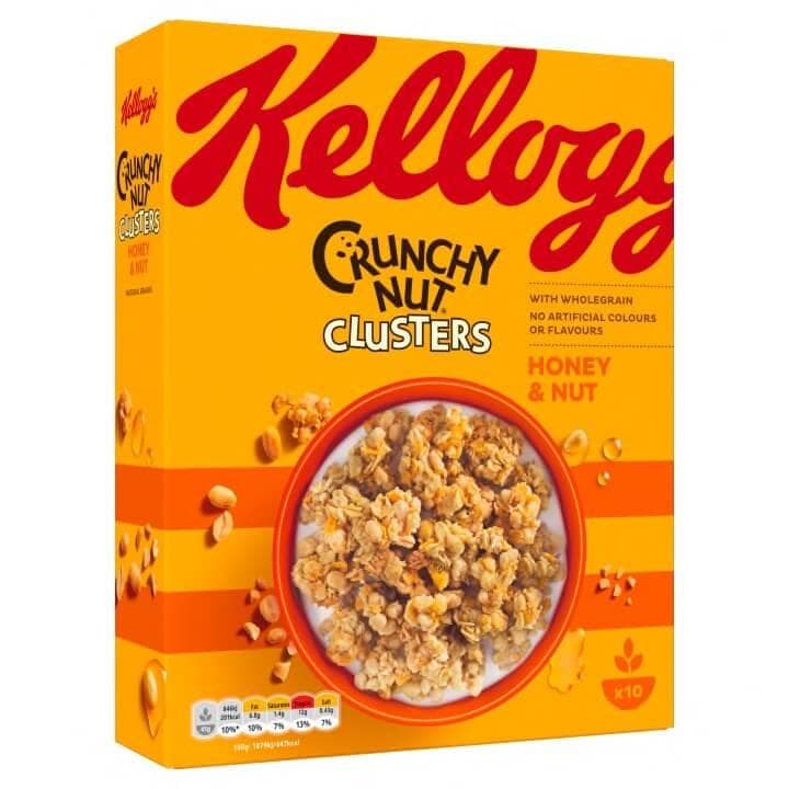Kelloggs Crunchy Nut Honey Nut Clusters Cereal 450g Cdon