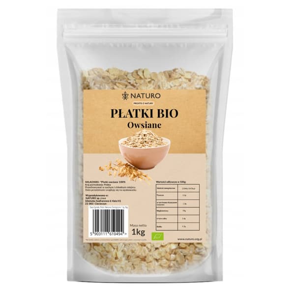 Ekologiska havreflingor 1 kg Dary Ogrodu