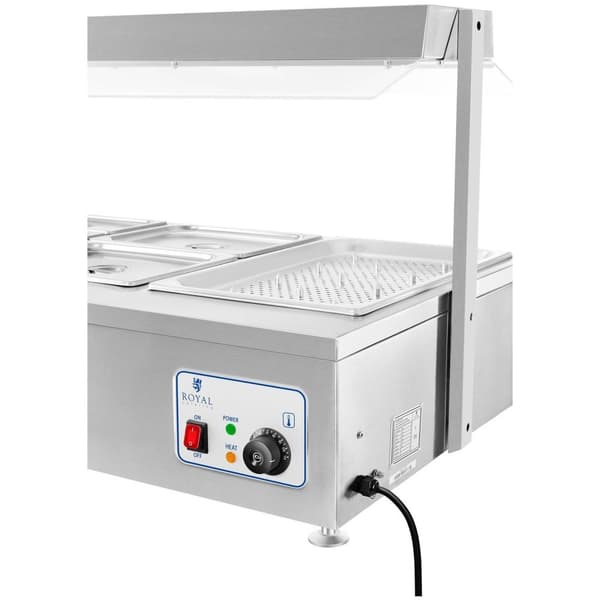 Royal Catering Torr bain marie - 6 GN - med kötthylla