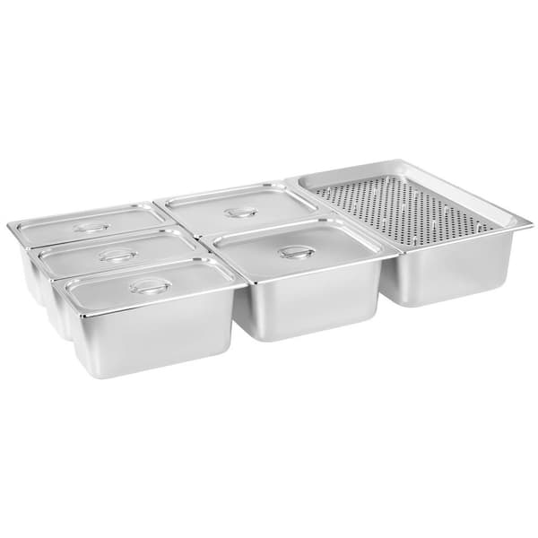 Royal Catering Torr bain marie - 6 GN - med kötthylla