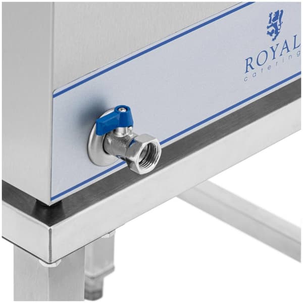Royal Catering Bain marie - 2000 W - 6 x 1/3 GN-behållare - Med underrede och tappkran