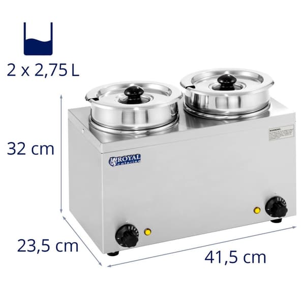 Royal Catering Soppstation - 2 x 2,75 liter - 300 W