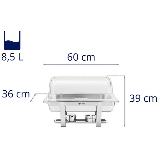 Royal Catering Chafing dish - GN 1/1 - royal_catering - 8,5 L - Smalt stativ