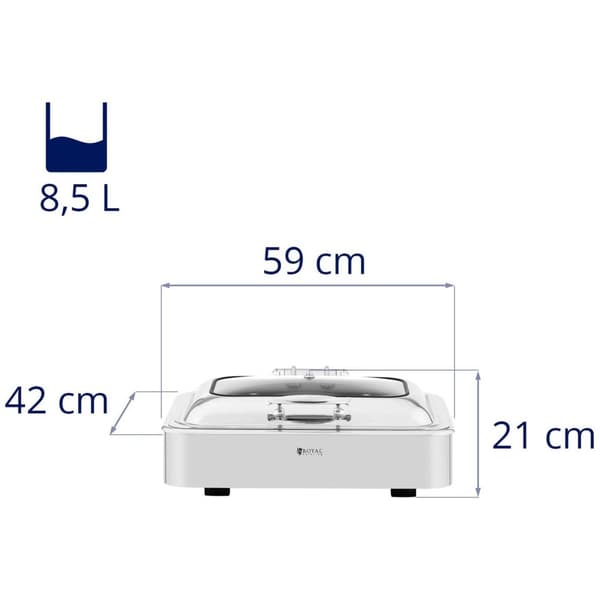 Royal Catering Chafing dish - GN 1/1 - Royal Catering - 8,5 L - Lock med fönster
