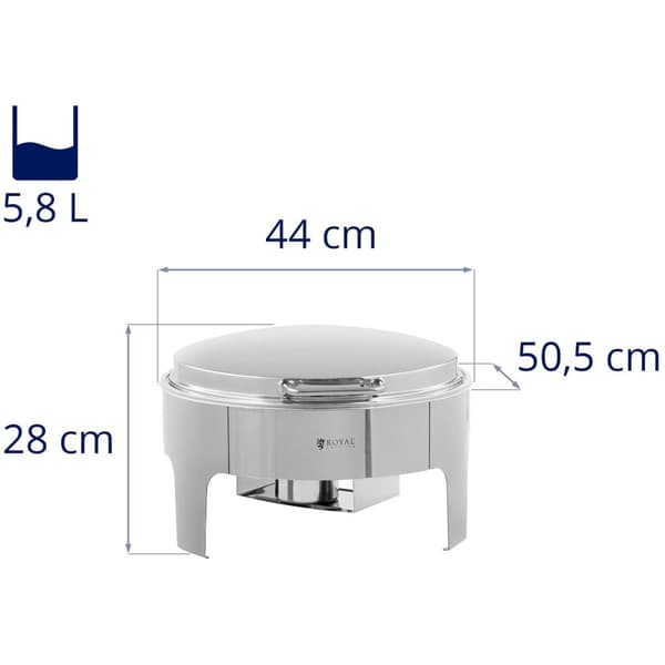 Royal Catering Chafing dish - Rund - royal_catering - 5,8 L - 1 bränsleceller