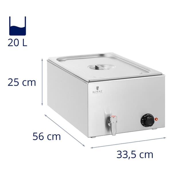 Royal Catering Bain marie - 600 W - 1 GN 1/1 - Tappkran