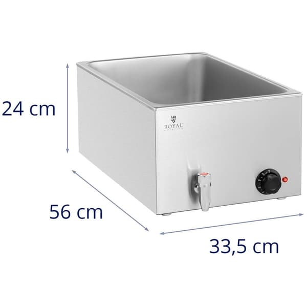 Royal Catering Bain marie - 600 W - GN 1/1 - Utan behållare - Tappkran