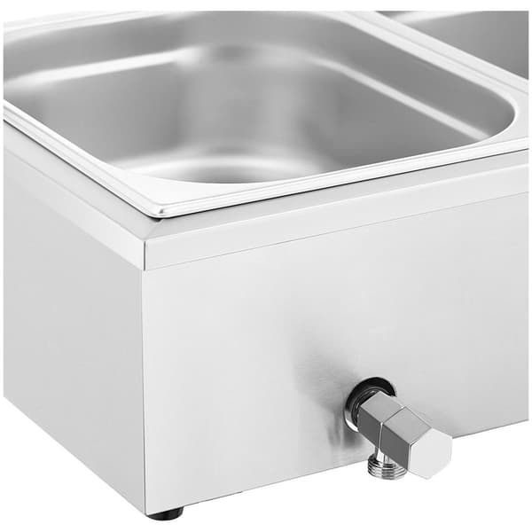 Royal Catering Bain marie - 2000 W - 3 GN 1/2 - Tappkran - Glasskydd