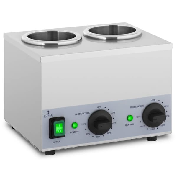 Royal Catering Såsvärmare - 2 x 1 L - Kontrollpanel i botten - Royal Catering