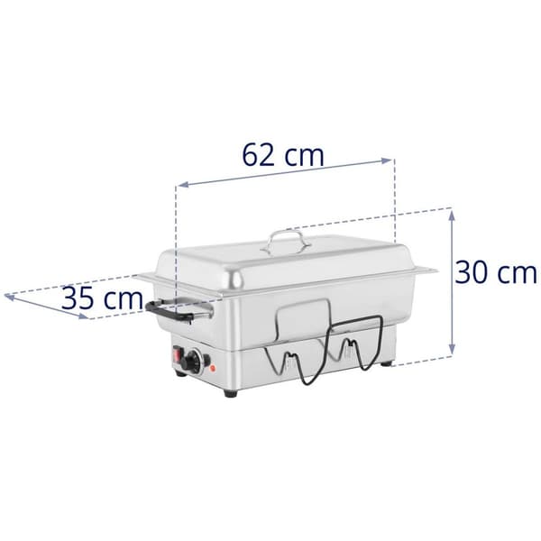 Royal Catering Chafing Dish - 1600 W - 100 mm djup - 13,3L volym - Inkl. 1/1 GN-behållare