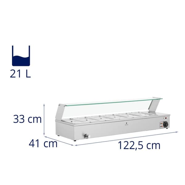 Royal Catering Bain marie - 6 GN 1/3-behållare - Royal Catering