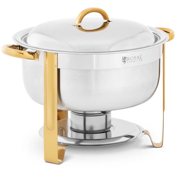 Royal Catering Chafing dish - rund - guldaccenter - 4,5 L - 1 bränslecell - Royal Catering