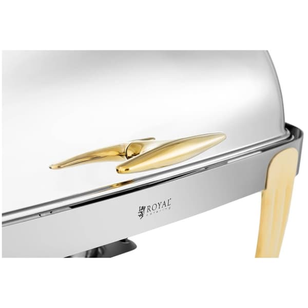 Royal Catering Chafing dish - GN 1/1 - guldaccenter - roll-top huva - 9 L - 2 bränsleceller - Royal Catering