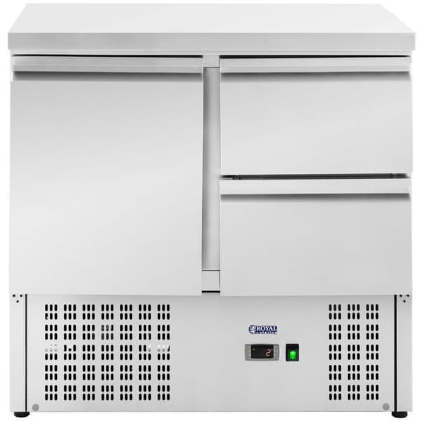 Kylbänk - 230 L - 2 x GN 1/2 + fack - 90 x 70 cm - Royal Catering