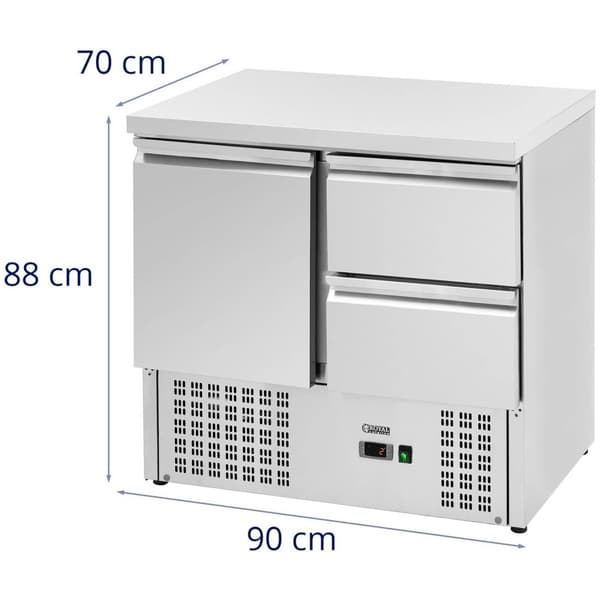 Kylbänk - 230 L - 2 x GN 1/2 + fack - 90 x 70 cm - Royal Catering
