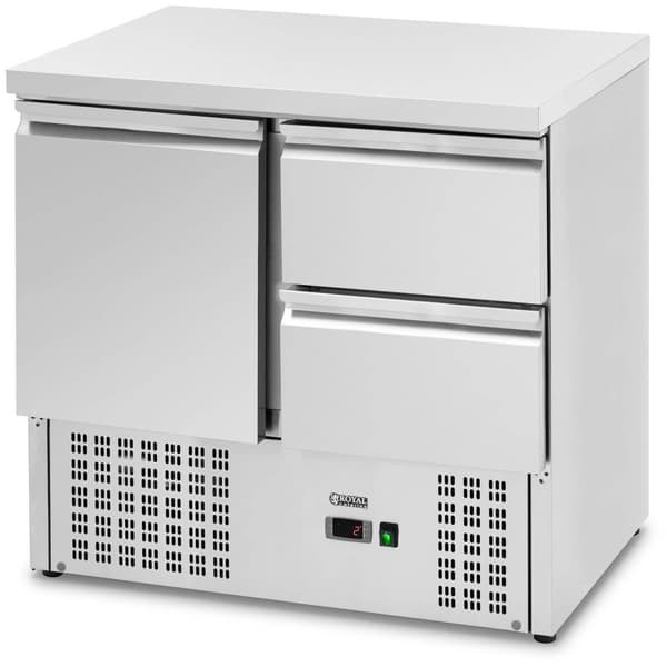 Kylbänk - 230 L - 2 x GN 1/2 + fack - 90 x 70 cm - Royal Catering