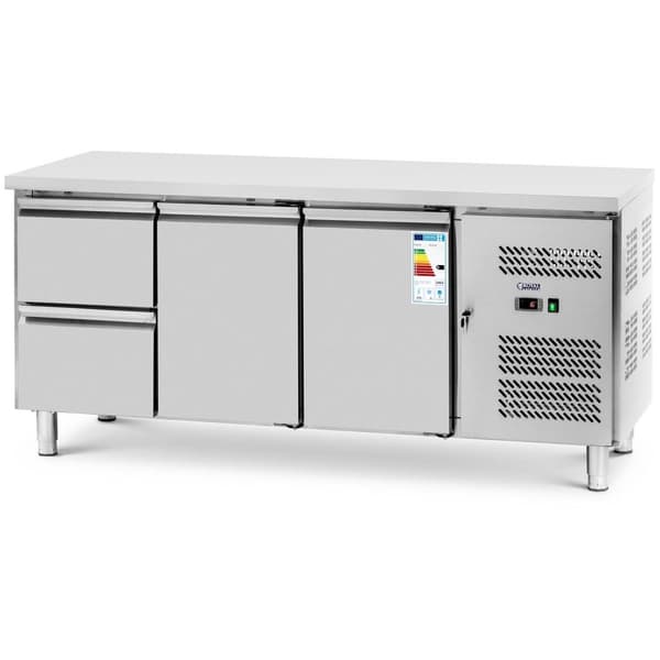 Kylbänk - 417 L - 2 x GN 1/2 + 2 fack - 179 x 70 cm - Royal Catering