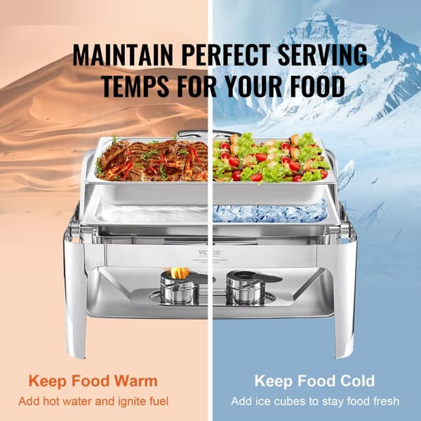 Chafing Dish Set, 8 liters kapacitet, rostfritt stål konstruktion, 1 set