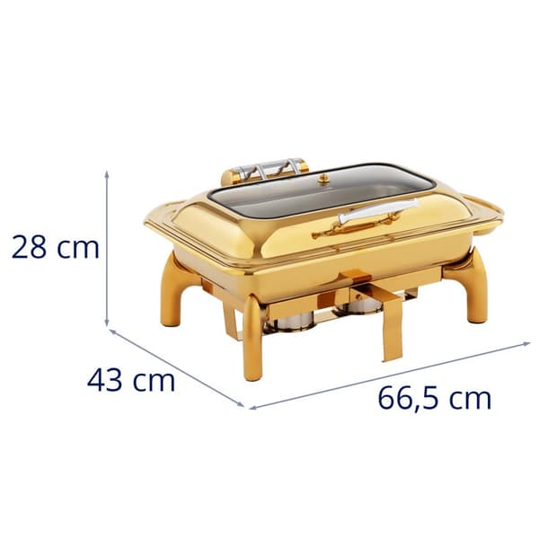 Royal Catering - Chafing dish - GN 1/1 - 9 l - 2 bränslebehållare - Med fönster
