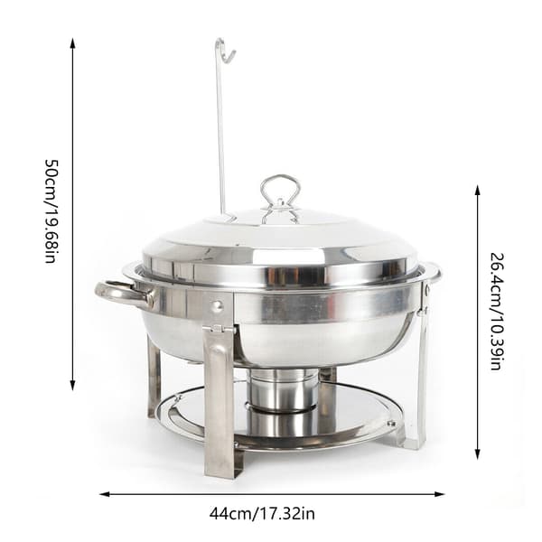 Madvarmer Chafing Dish, 7,5L Kapacitet, Holdbart Rustfrit Stål, Elegant Design