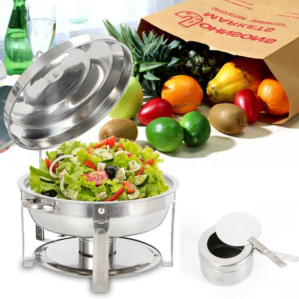 Madvarmer Chafing Dish, 7,5L Kapacitet, Holdbart Rustfrit Stål, Elegant Design