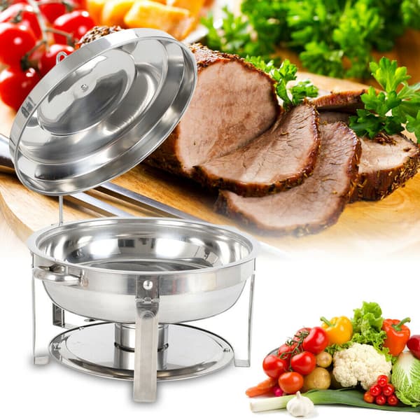 Madvarmer Chafing Dish, 7,5L Kapacitet, Holdbart Rustfrit Stål, Elegant Design