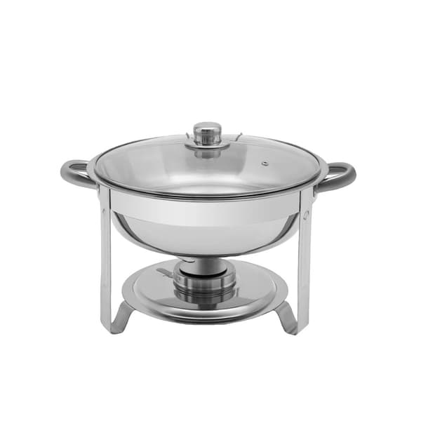 Rostfritt Stål Värmeskål, 5L Kapacitet, Modern Rund Design,vit