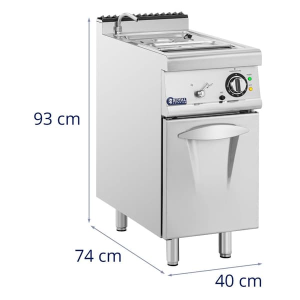 Royal Catering - Bain marie - 3000 W - GN 1/2 - GN 1/3 - Kran - Underskåp (40 x 73 cm)
